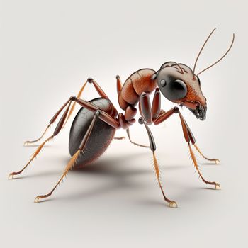 3D Rendered Solenopsis Invicta , Red Fire Ant, isolated white background. Download image