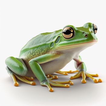 3D rendering of tree frog isolated on white background. Download image