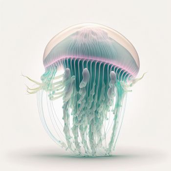 Jellyfish isolated on white background, 3D illustration. Download image