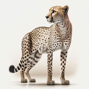 3D digital render of a cheetah isolated on white background. Download image