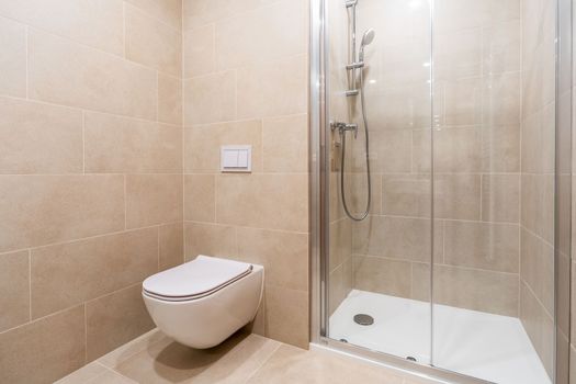 bathroom with toilet, social facilities in a new apartment. High quality photo