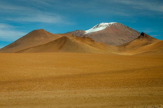 Atacama Desert dramatic volcanic landscape at Sunset, Northern Chile, South America