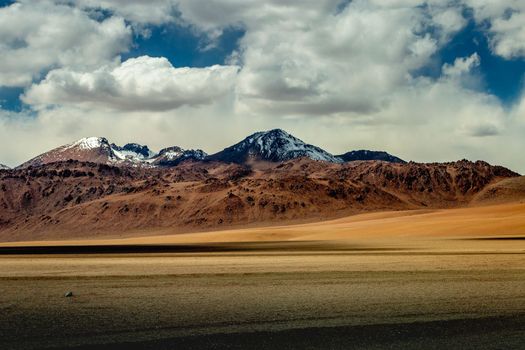Atacama Desert dramatic volcanic landscape at Sunset, Northern Chile, South America