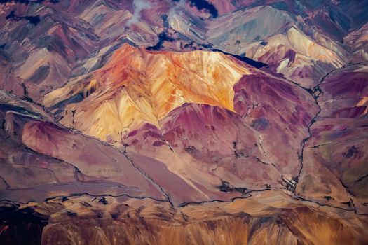 Atacama Desert dramatic volcanic landscape at Sunset, Northern Chile, South America