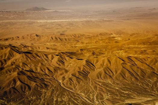 Atacama Desert dramatic volcanic landscape at Sunset, Northern Chile, South America