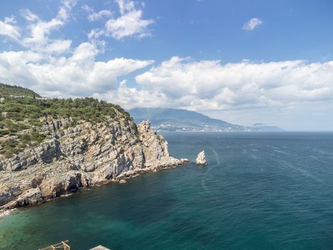 Skala Parus in Gaspra near Swallow's nest in Crimea.