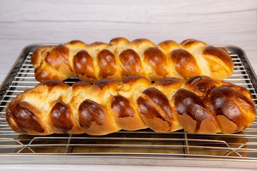 Homemade traditional greek braided brioche. High quality photo