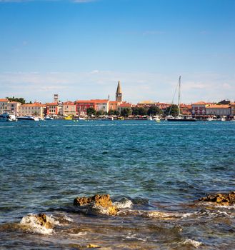 View of Porec skyline and sea, Istria. Croatia