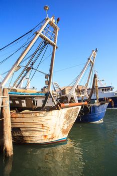 View of fisherboats in Chioggia, little town in the Venetian lagoon