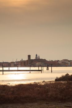 View of Chioggia, little town in the Venice lagoon