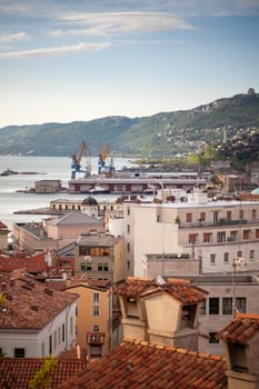 Top view of the city of Trieste, Italy