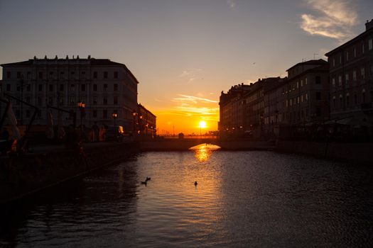 View of Ponte rosso on the canal grande, Trieste