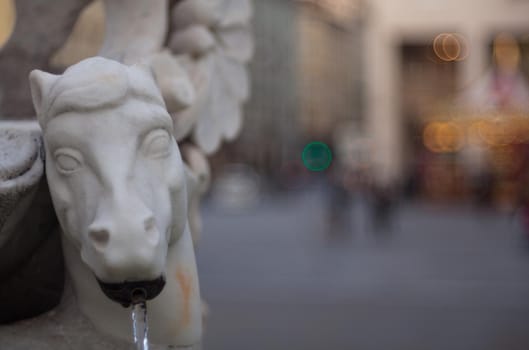 Close up of Neptune fountain in Trieste