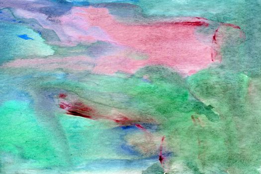 Hand drawn watercolor green red texture . High quality illustration