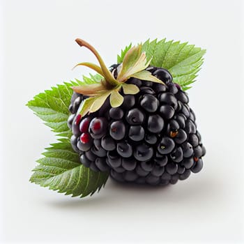 Blackberry fruit isolated on white background.