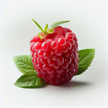 Raspberry fruit isolated on white background.