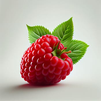 Raspberry fruit isolated on white background.