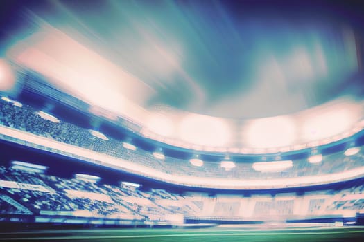 American Football Arena with blurred, copy space, Super Bowl concept photo.