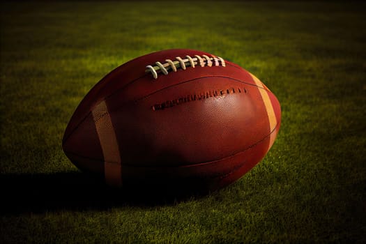 American Football on the Field background. Team sport concept