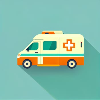 Modern flat design of Transport public transportable ambulance for transportation in city. illustration flat style.