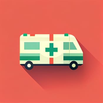 Modern flat design of Transport public transportable ambulance for transportation in city. illustration flat style.