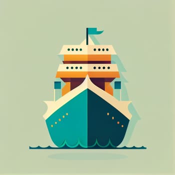 Modern flat design of Transport public transportable ship for transportation in city. illustration flat style.