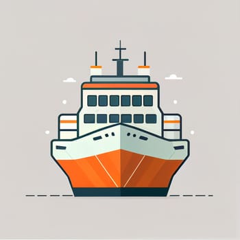 Modern flat design of Transport public transportable ship for transportation in city. illustration flat style.