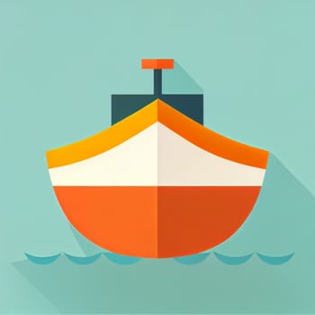 Modern flat design of Transport public transportable ship for transportation in city. illustration flat style.