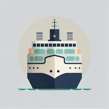 Modern flat design of Transport public transportable ship for transportation in city. illustration flat style.