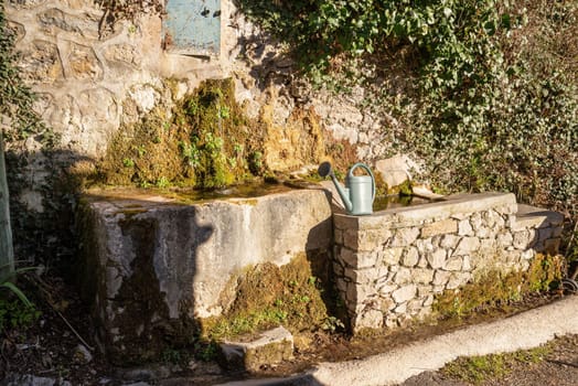 A fountain in the small town of Mazaugues in the Var department, located at the eastern end of the Sainte-Baume massif, in the Provence region of France
