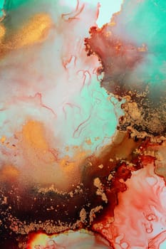 Marble ink abstract art from exquisite original painting for abstract background . Painting was painted on high quality paper texture to create smooth marble background pattern of ombre alcohol ink .