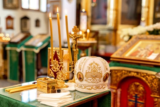 Accessories for the baptism of a child in the Orthodox church.