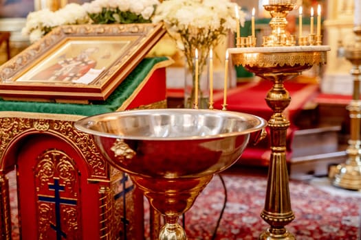 Accessories for the baptism of a child in the Orthodox church.