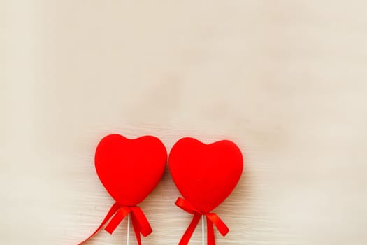 Love red hearts on white background for valentines day, card concept