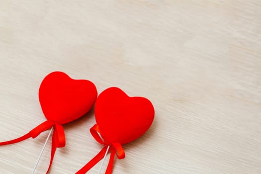 Love red hearts on white background for valentines day, card concept