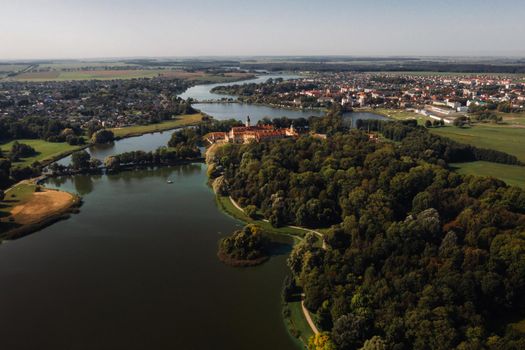 Top view of the Medieval Castle in Nesvizh, Minsk region, Belarus.Nesvizh Castle.