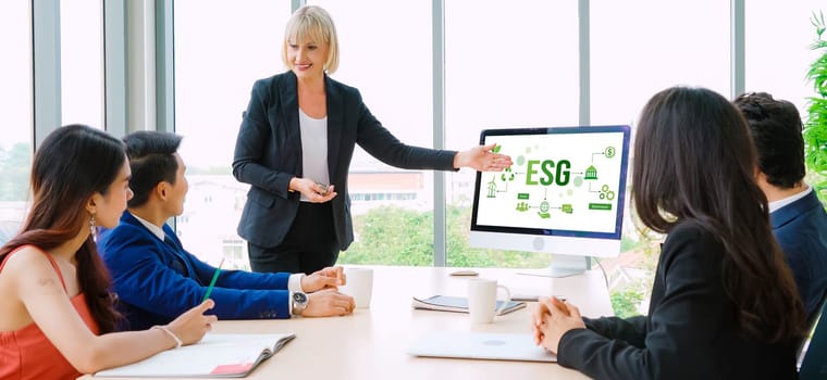 ESG environmental social governance policy for modish business to set a standard to achieve high ESG score