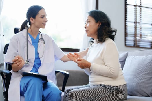 Portrait of a female doctor holding clipboard documents to discuss and analyze the patient's condition before treating