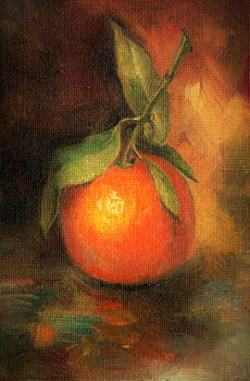 ripe tangerine on a Golden background