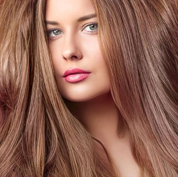 Hairstyle, beauty and hair care, beautiful woman with long natural brown hair, glamour portrait for hair salon and haircare brand
