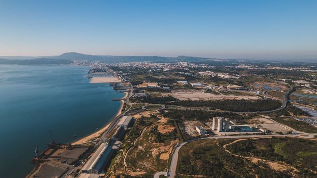 Aerial view of industrial area. High quality photo