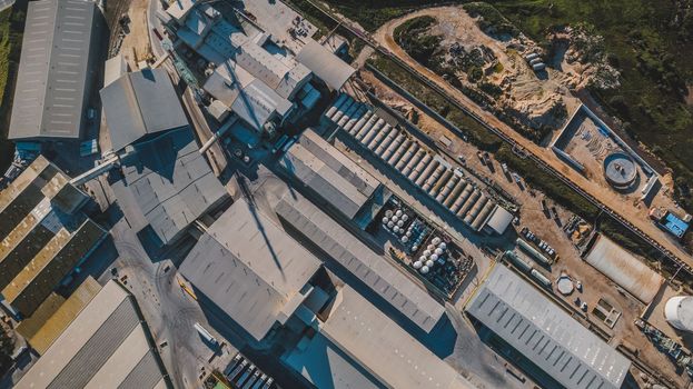 Aerial view of industrial area. High quality photo