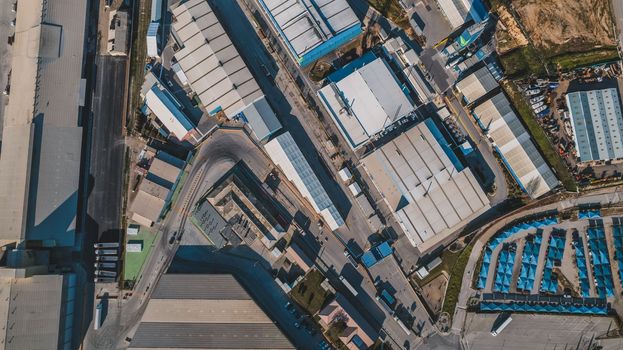 Aerial view of industrial area. High quality photo