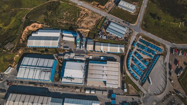 Aerial view of industrial area. High quality photo