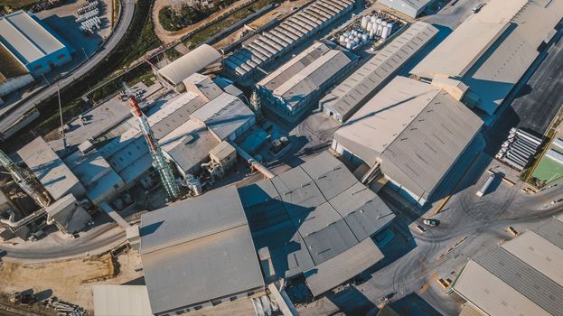 Aerial view of industrial area. High quality photo