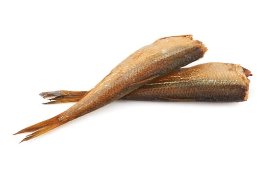 Sprats without their heads isolated on a white background