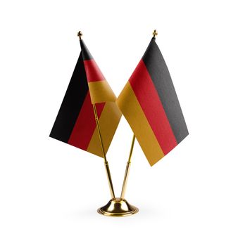 Small national flags of the Germany on a white background.
