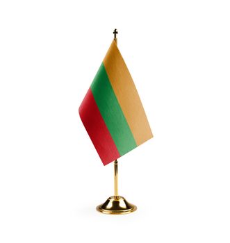 Small national flags of the Lithuania on a white background.