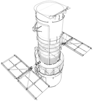 Hubble space telescope. Sattellite. Elements of this images furnished by NASA