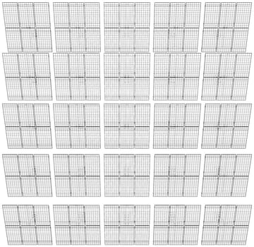 Solar Panel Field. 3d illustration. Wire-frame style